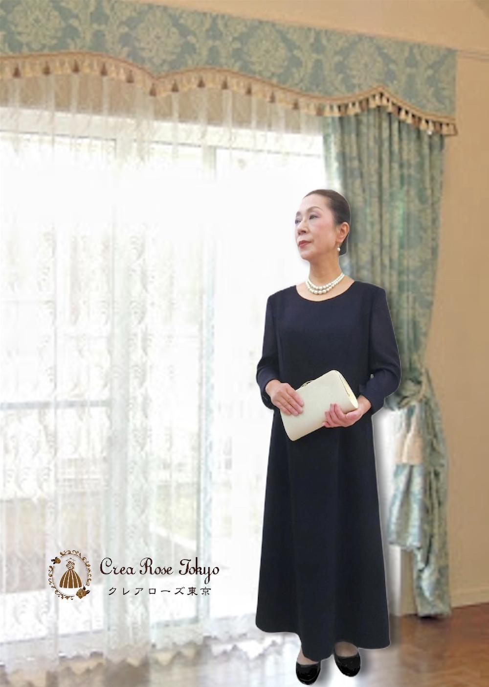 [ビヴァルディ]袖あり上品な祖母様向けドレス