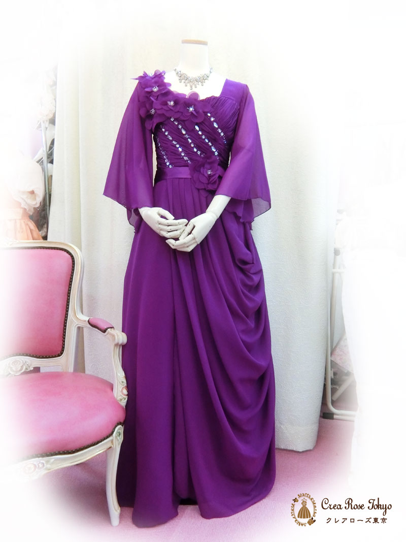 [ファルデンシア]マダム向け袖付きドレス