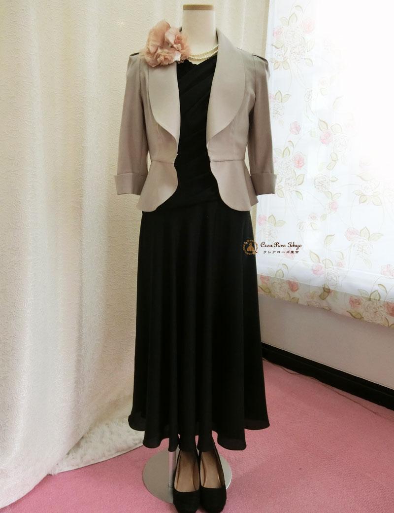 [シャロン]ご親族様におすすめエレガントブラックドレス