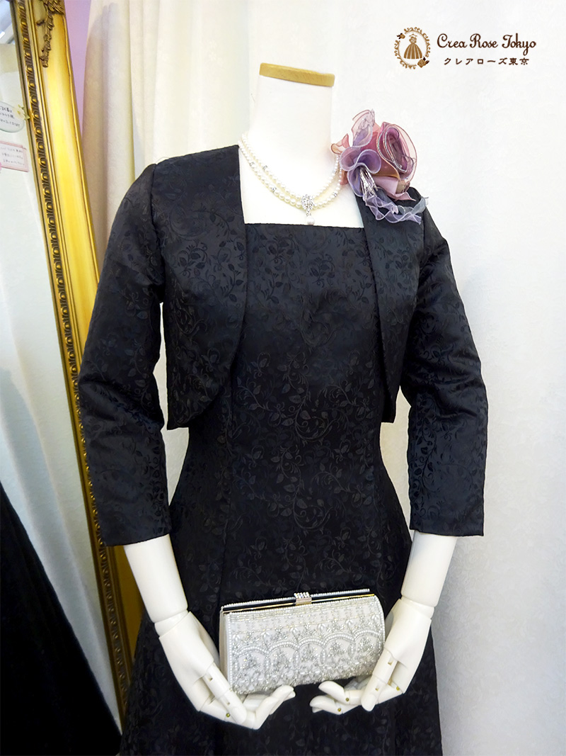 【ドリームリーフジャケット】上質な立体リーフ柄のオリジナルミセスジャケット