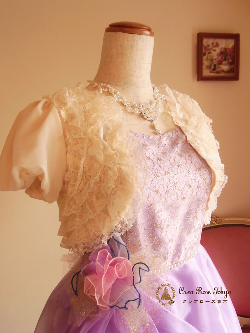 [キャロルボレロホワイト]ホワイトクリームのお嬢様ボレロ