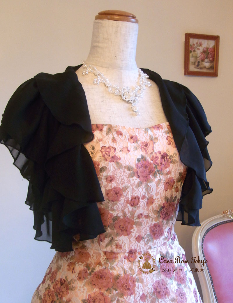 [ブラックボレロ]黒シフォンのパーティーボレロ