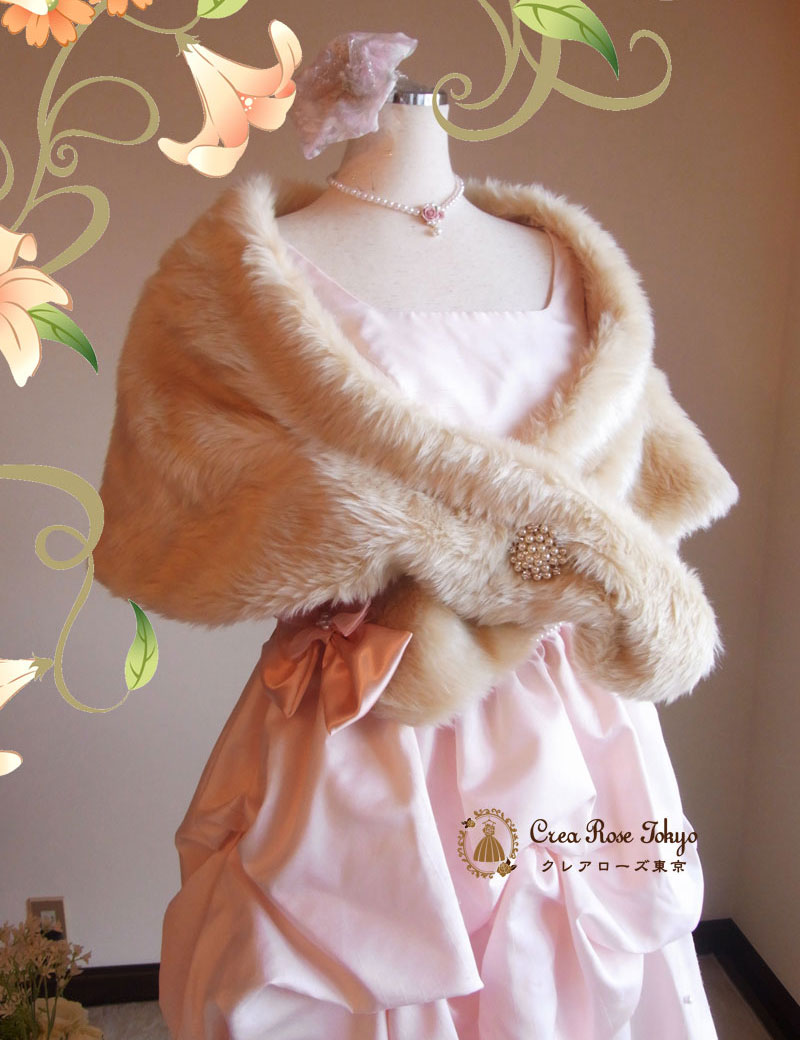 [アネッセファーショール]ドレスを引き立てる、ゴージャスファーショール