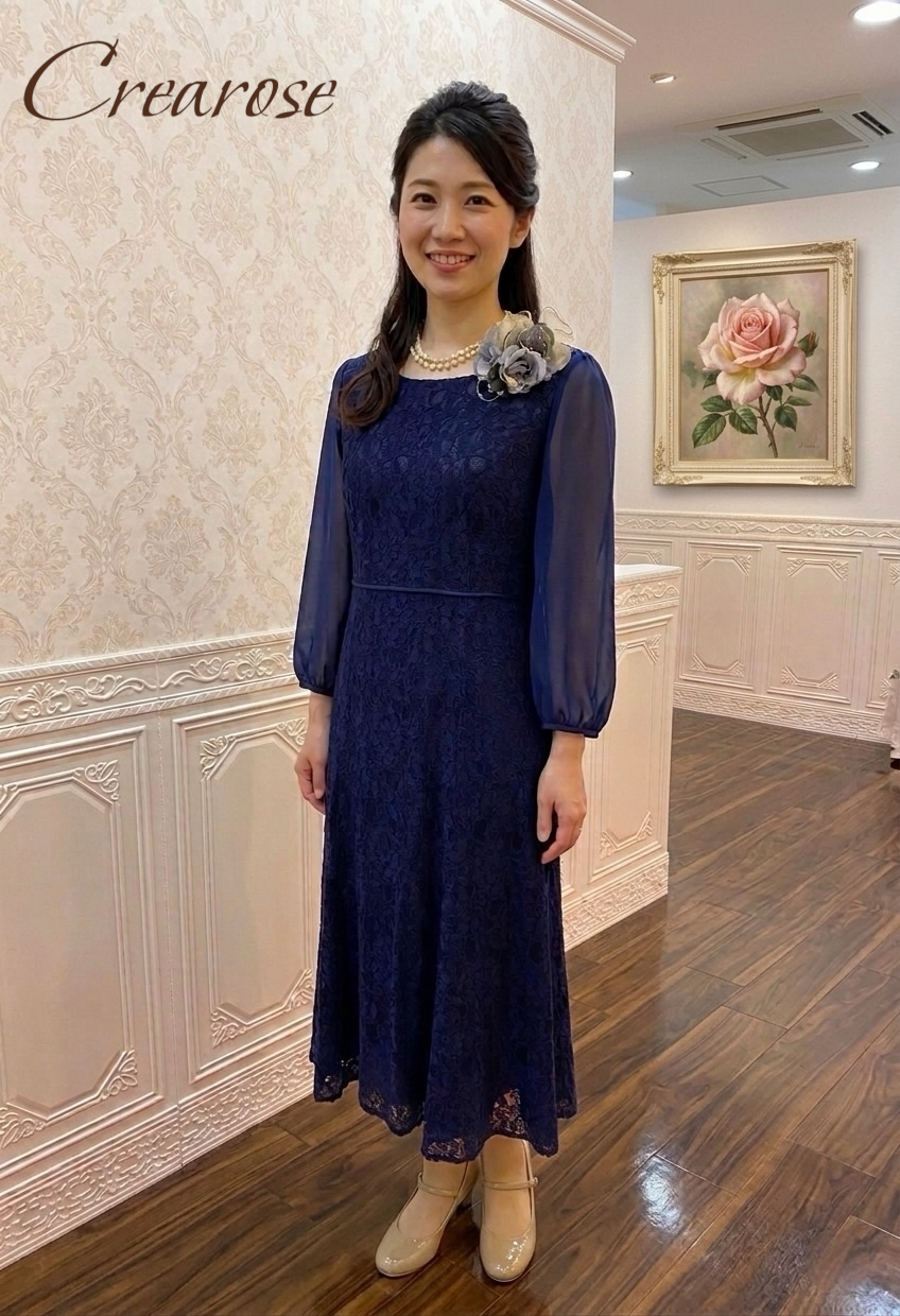 フォーマルネイビードレス横浜