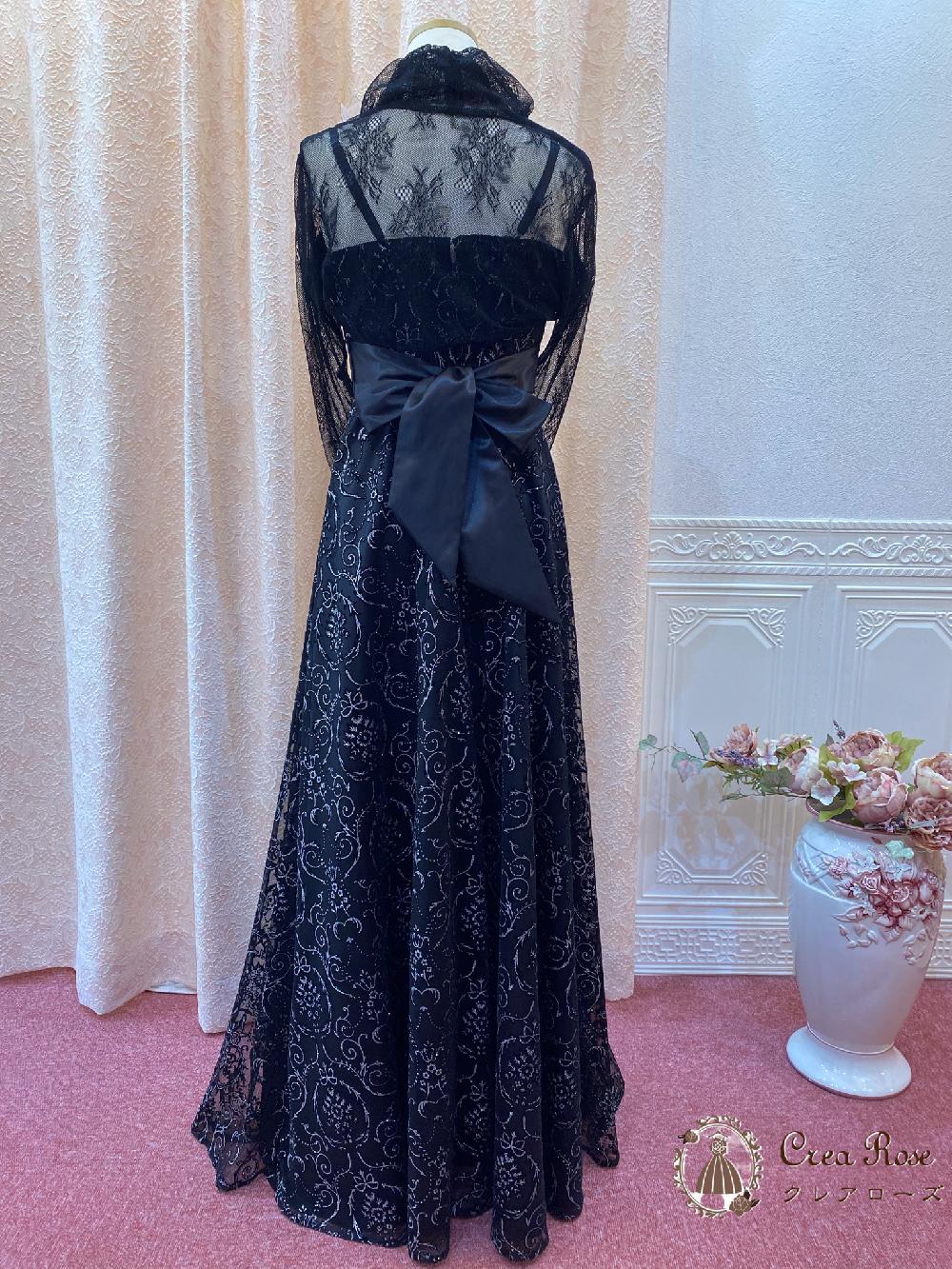 横浜元町限定　おしゃれなお母様におすすめ【シャルル・ウエンディードレス＋ポワールボレロ】黒のドレスでマザーズドレスをかっこよく