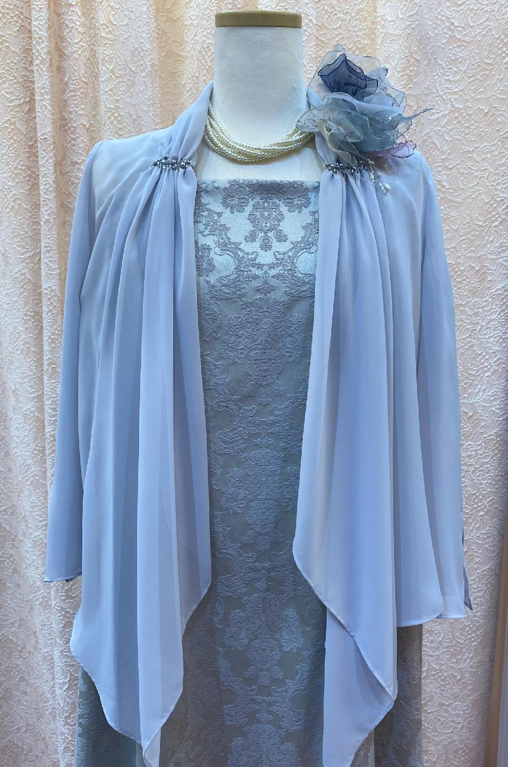 クレアローズ オリジナルドレス【ダマスクレディーブルードレス＋ニムバスボレロ】重厚感あるダマスク柄のドレスと涼しげなボレロのセット