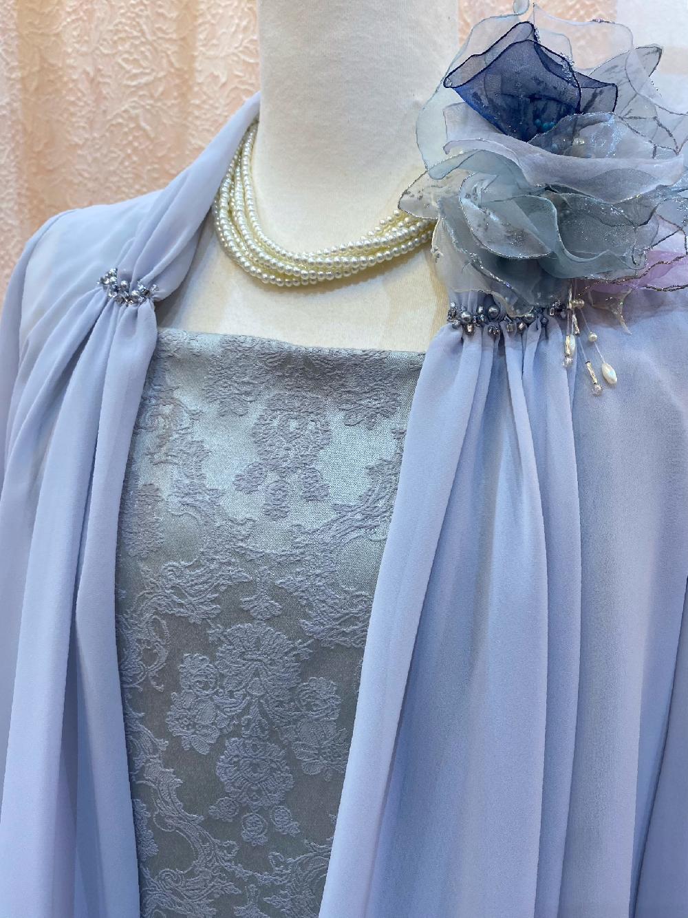 クレアローズ オリジナルドレス【ダマスクレディーブルードレス＋ニムバスボレロ】重厚感あるダマスク柄のドレスと涼しげなボレロのセット