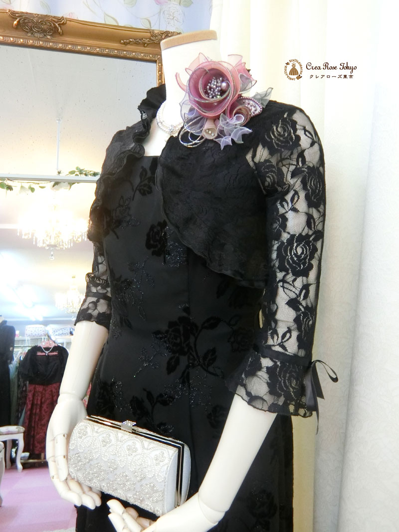 丈が短め、身長の低い方もきれいに着れる母親ドレス編み上げ7号~9号人気ドレス[ドリームローザドレス]