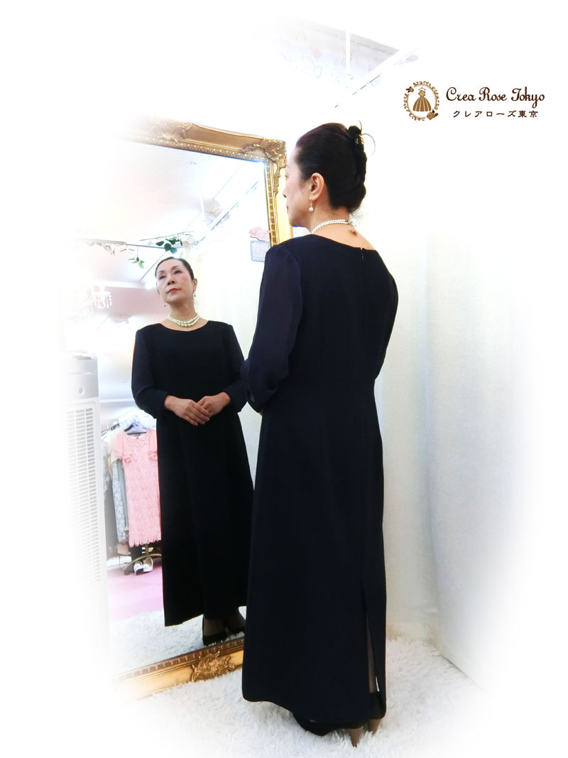 [ビヴァルディ]袖あり上品な祖母様向けドレス