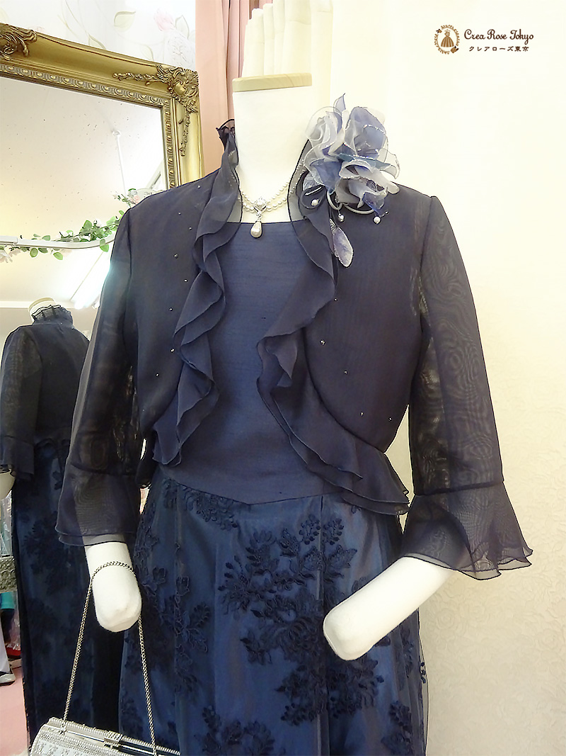 サイズ各種あり！かすかに揺れる高級レースが心に響く、クレアローズオリジナル母親ロングドレス【エモリアフランスドレス】