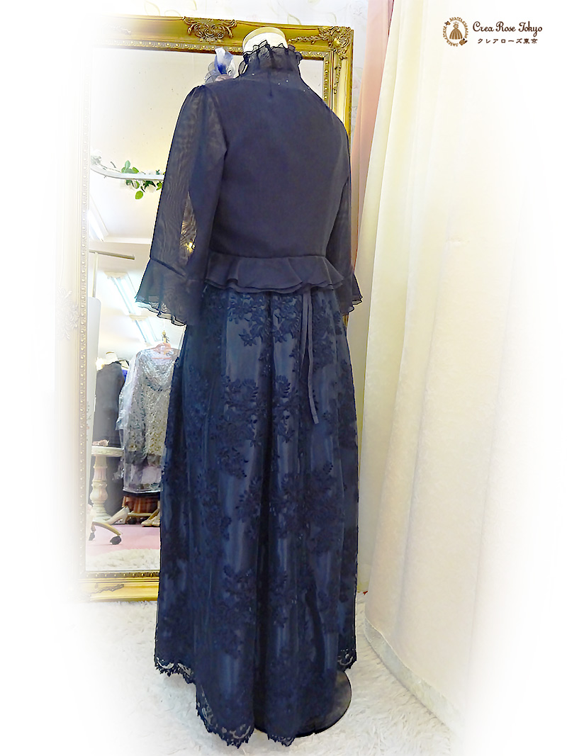 サイズ各種あり！かすかに揺れる高級レースが心に響く、クレアローズオリジナル母親ロングドレス【エモリアフランスドレス】