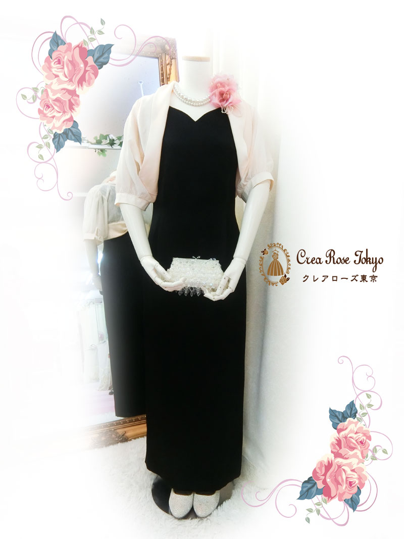 [ジゼルブラック]日本製ご親族様ロングドレス＆母親ドレス
