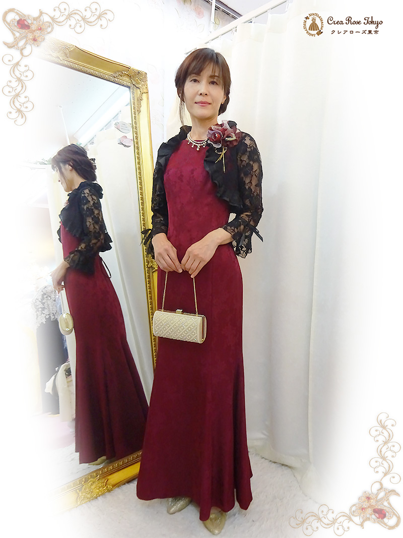 赤イブニングドレス