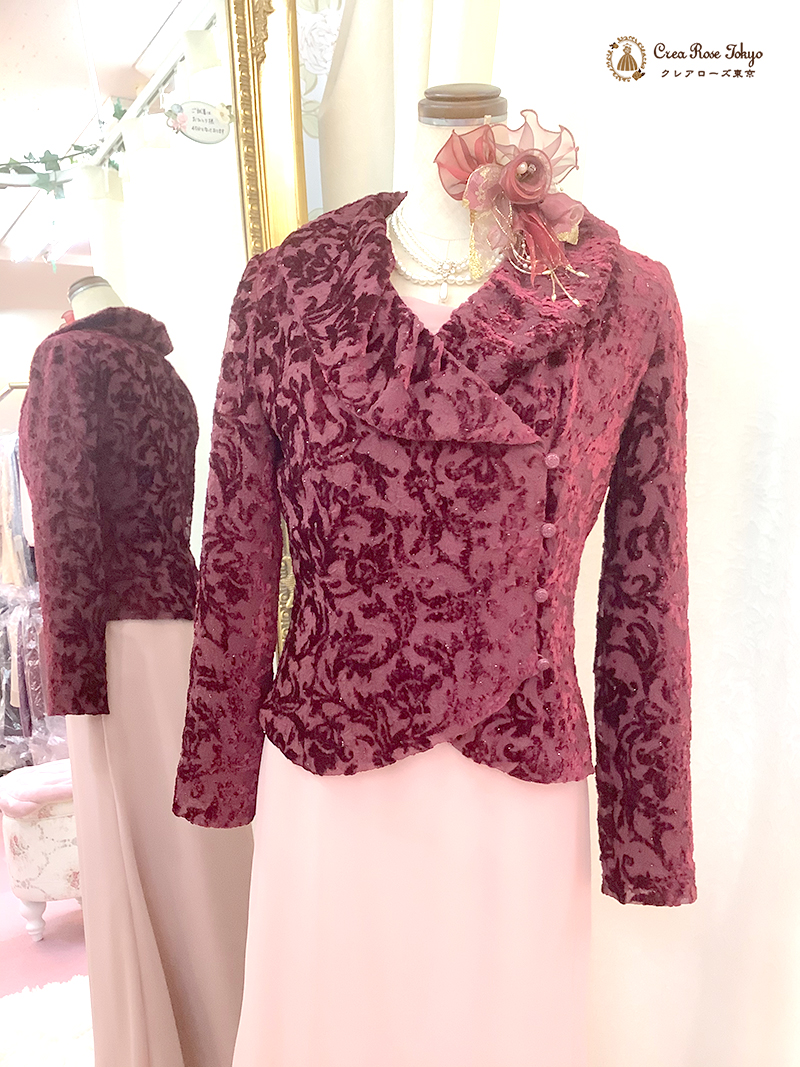 心が浮き立つ大人のスウィートスタイル【エカテリーナドレス＋ガーネットメリージャケット】ミセスの結婚式やパーティーに