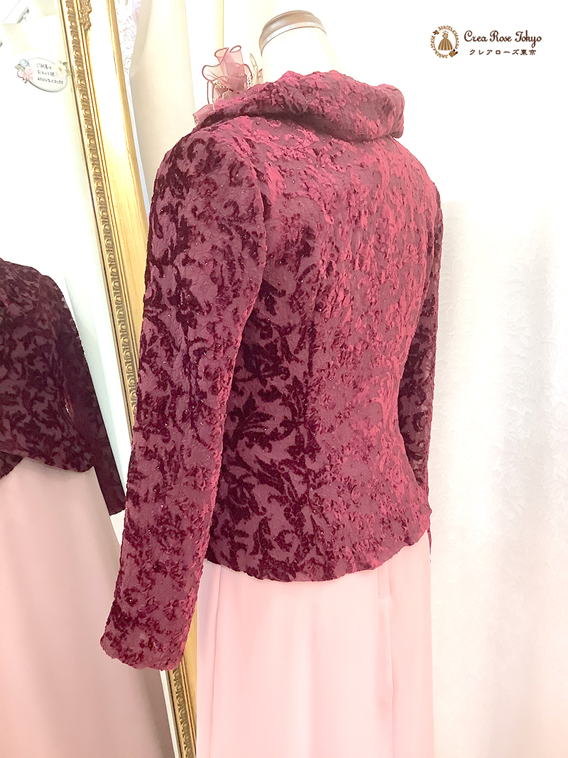心が浮き立つ大人のスウィートスタイル【エカテリーナドレス＋ガーネットメリージャケット】ミセスの結婚式やパーティーに