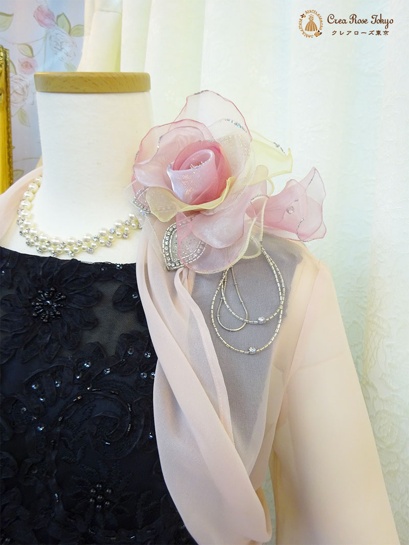 高級ドレス9号〜11号編み上げドレス2点セット！【アンドリア・ドレッシードレス＋ソフトベールボレロ】優雅な印象のロングドレス