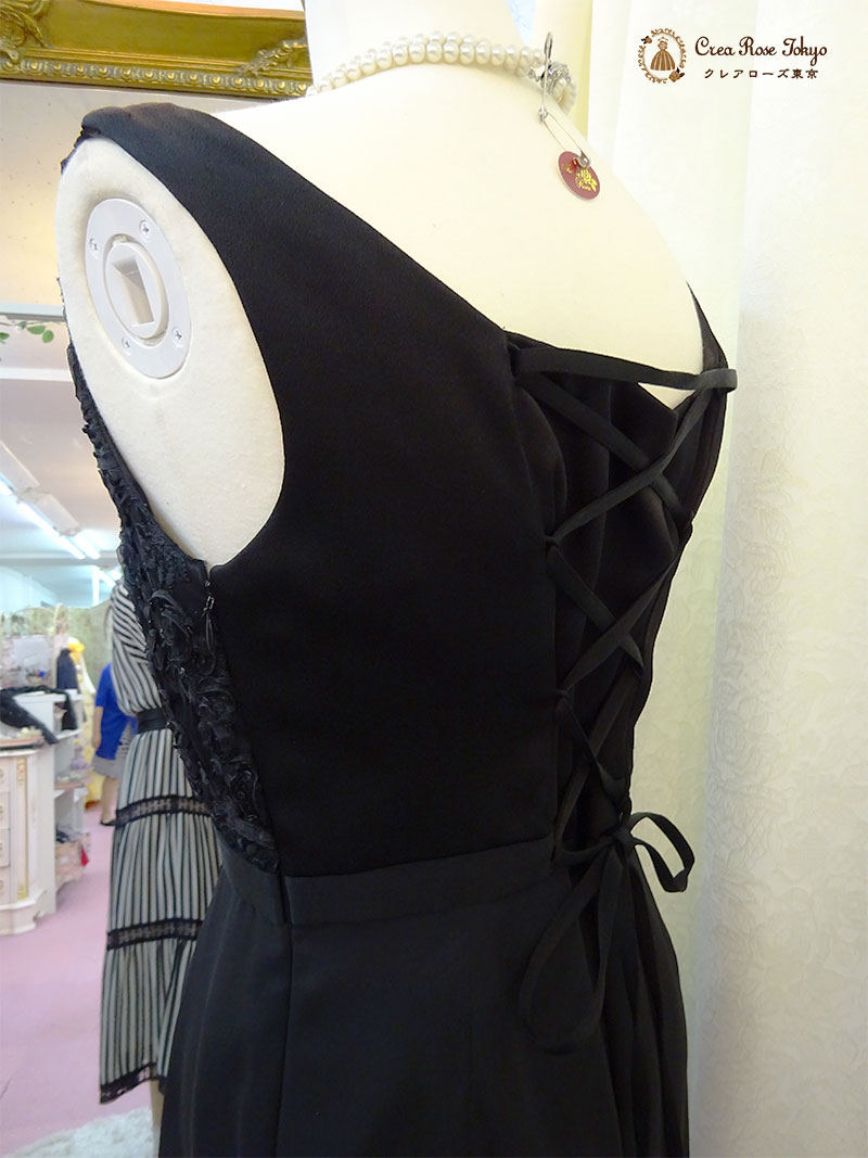 高級ドレス9号〜11号編み上げドレス2点セット！【アンドリア・ドレッシードレス＋ソフトベールボレロ】優雅な印象のロングドレス