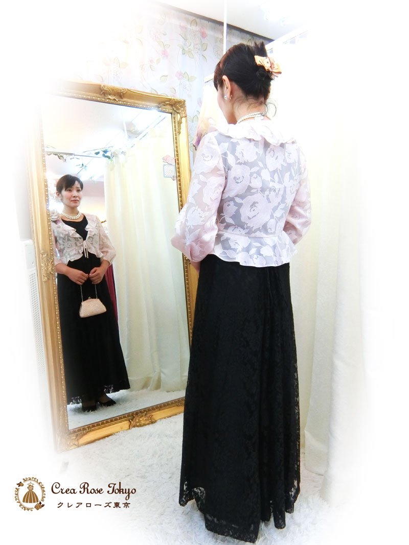 全サイズあり！M～３L。人気コーディネート2点セット！[パティオグレイス＋ローザボレロジャケット]母親ドレス