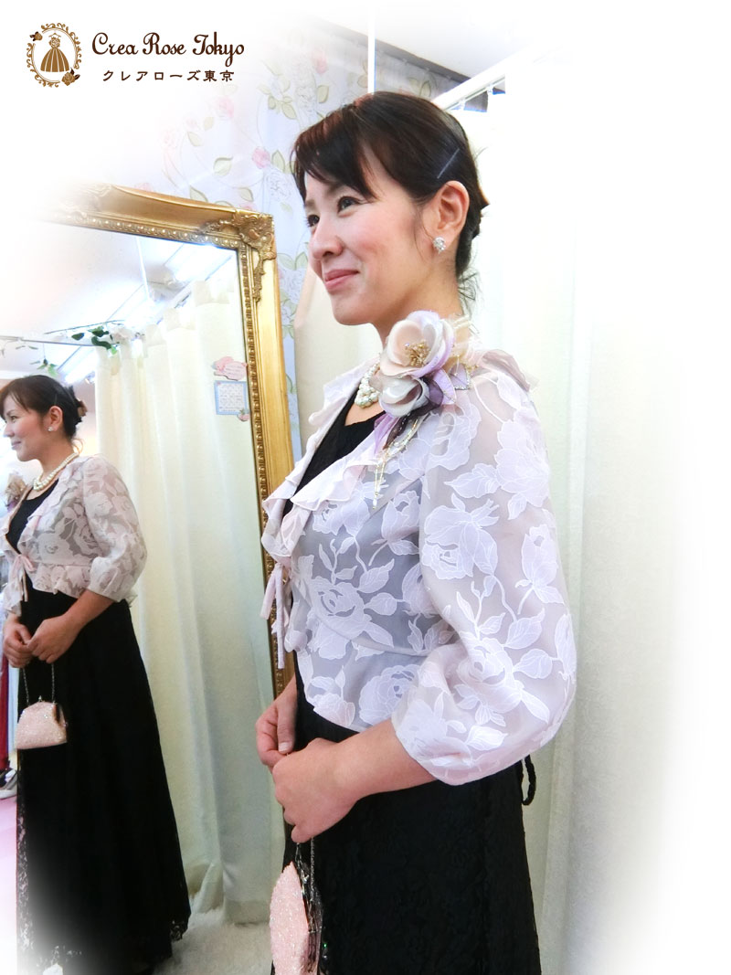 全サイズあり！M～３L。人気コーディネート2点セット！[パティオグレイス＋ローザボレロジャケット]母親ドレス