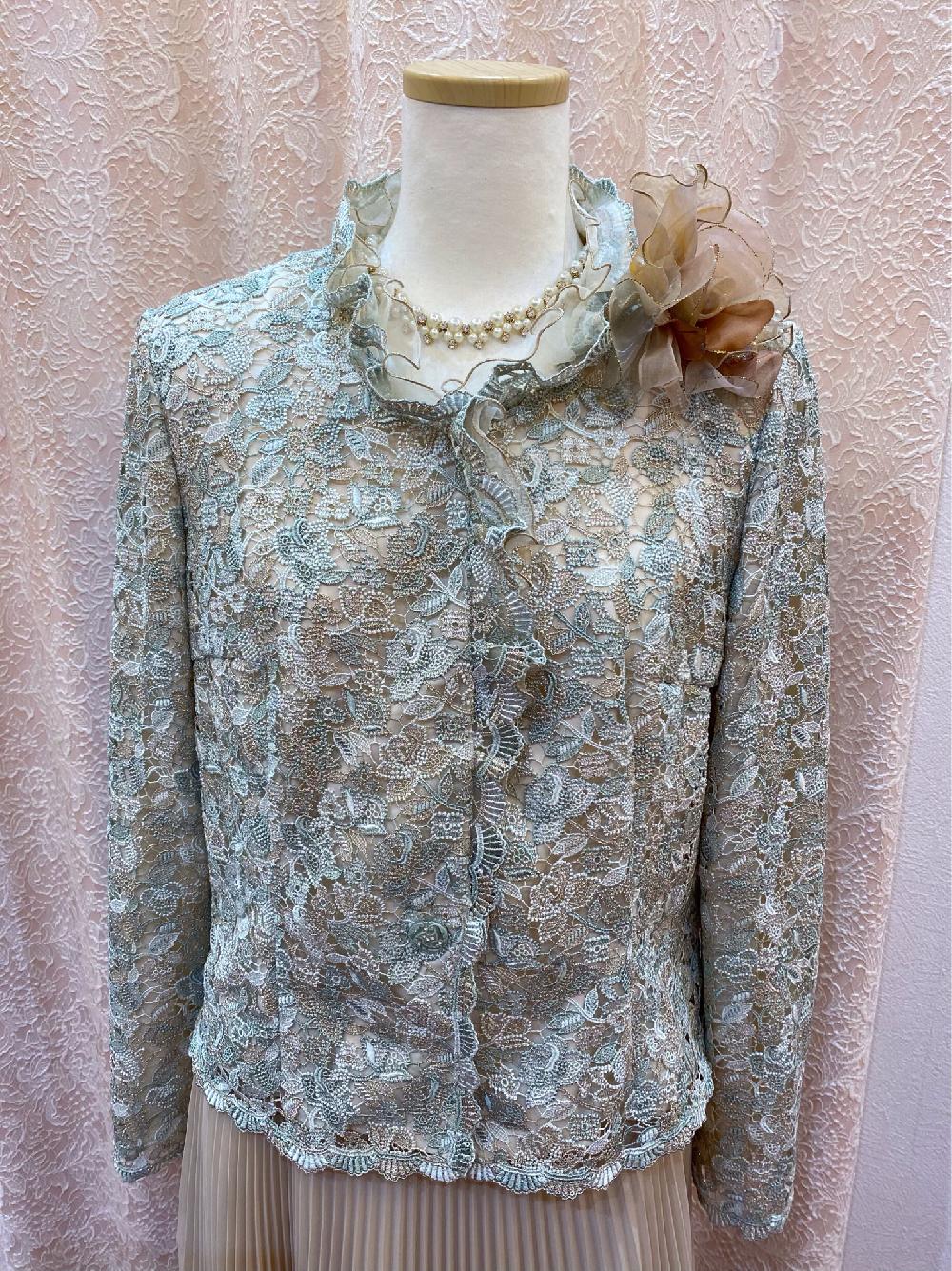 グリーンが醸し出す穏やかな雰囲気【グリーナジャケット】結婚式の叔母様、お祖母様に。11号