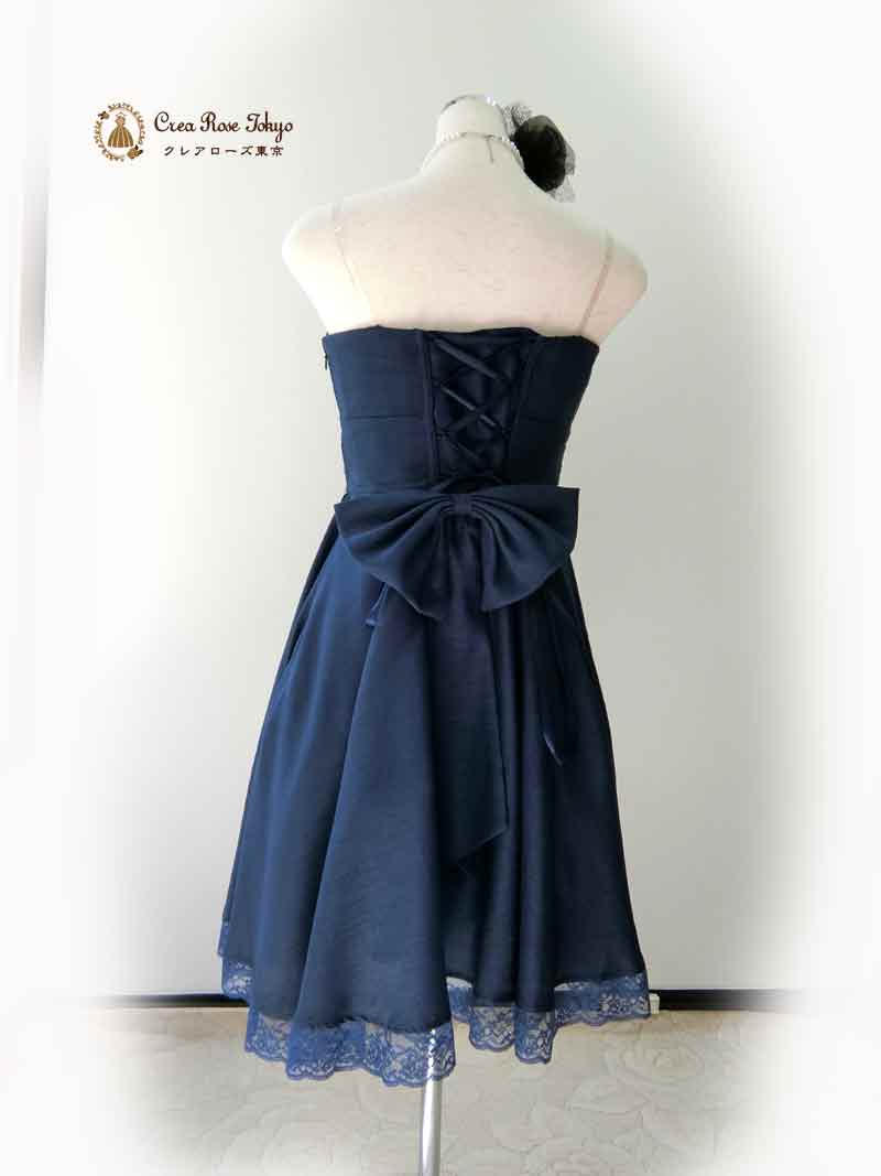 [シャーリー]ラインの綺麗な編み上げ上品お嬢様パーティードレス