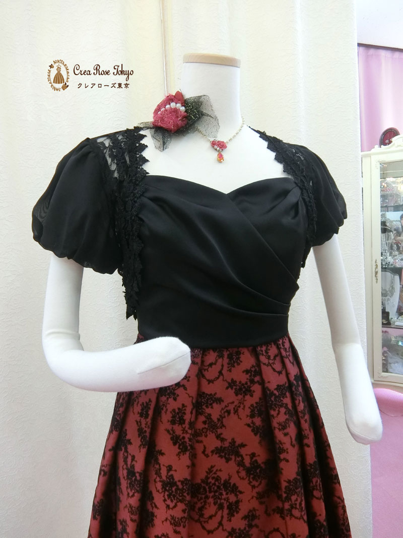 [アンジェリカ＋ナザリーボレロ]エレガントなダマスク柄のドレス