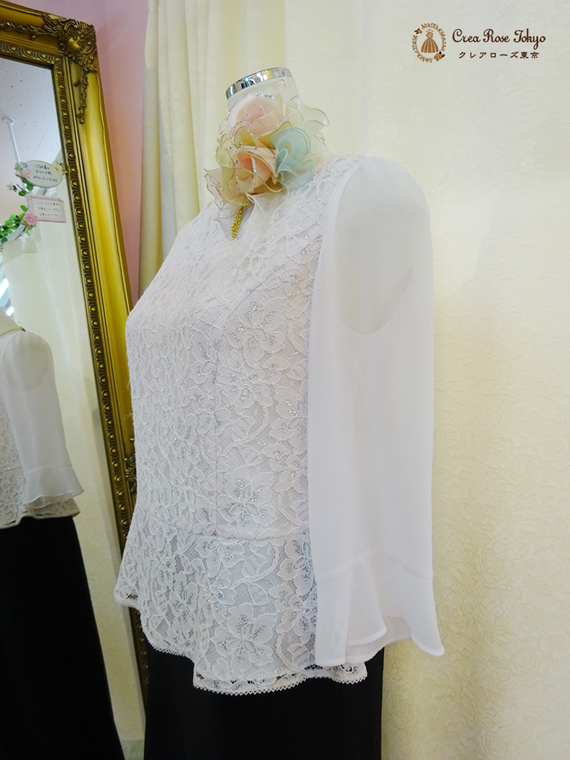 優しいピンクカラーブラウス【サファリナレースブラウス】ご親族様に