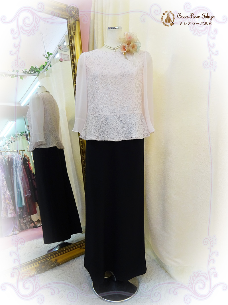 優しいピンクカラーブラウス【サファリナレースブラウス】ご親族様に