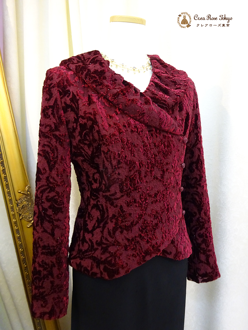 コーディネート2点セット!【フォーマルスカート+ガーネットメリージャケット】お母様、ご親族様に