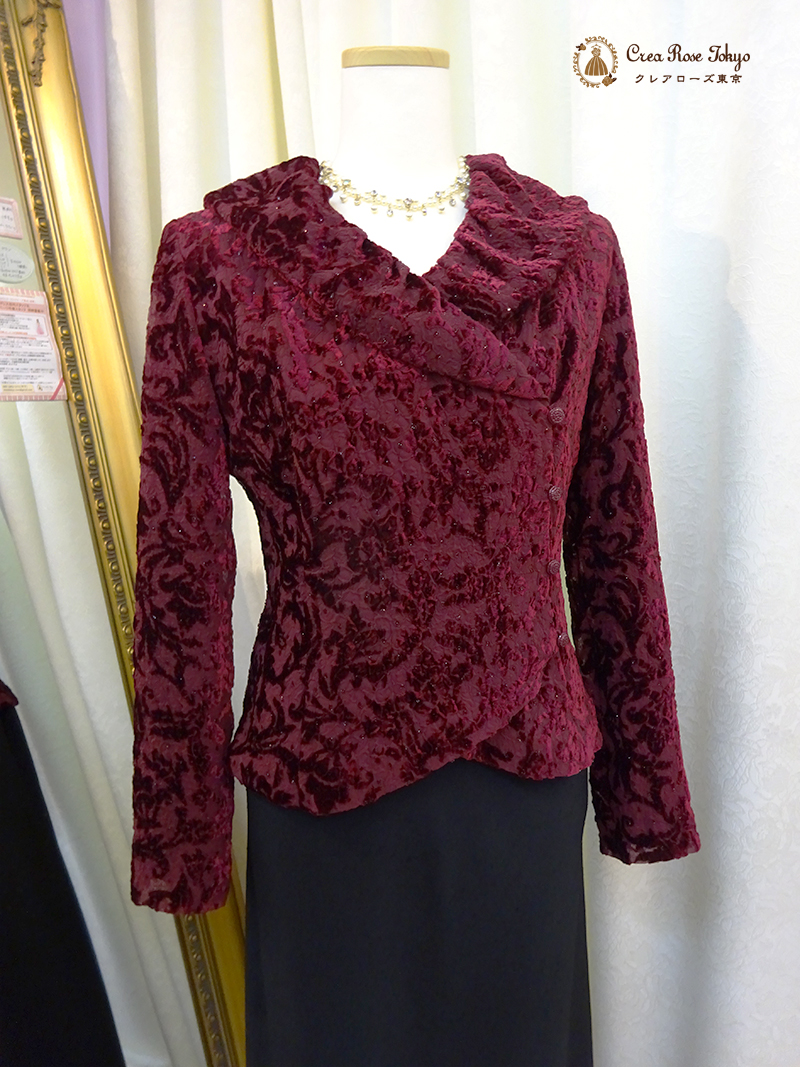 コーディネート2点セット!【フォーマルスカート+ガーネットメリージャケット】お母様、ご親族様に