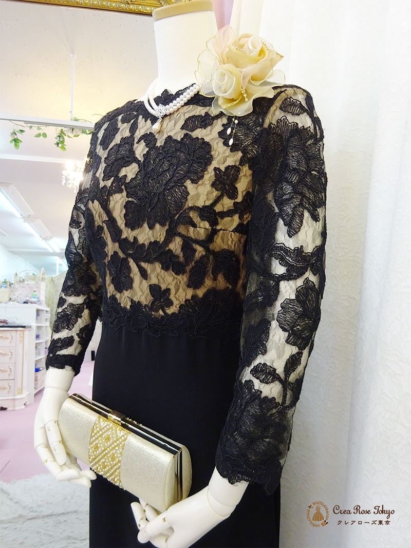 【グランシェイラドレス】袖付き大人気ドレス！刺繍が上品なマザーズドレス