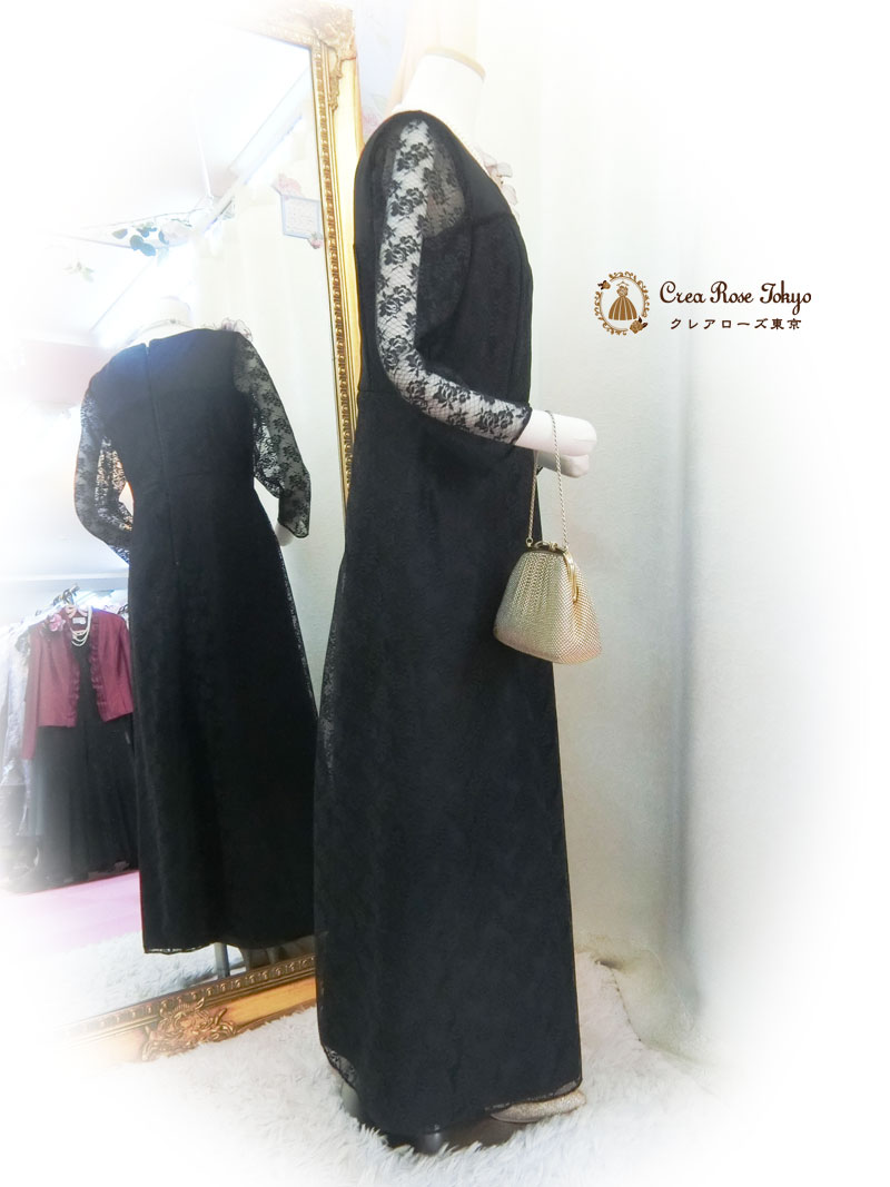 [ソマリナレース]クレアローズ東京オリジナル、身長が低めの方におすすめ母親ロングドレス、叔母様祖母様にも