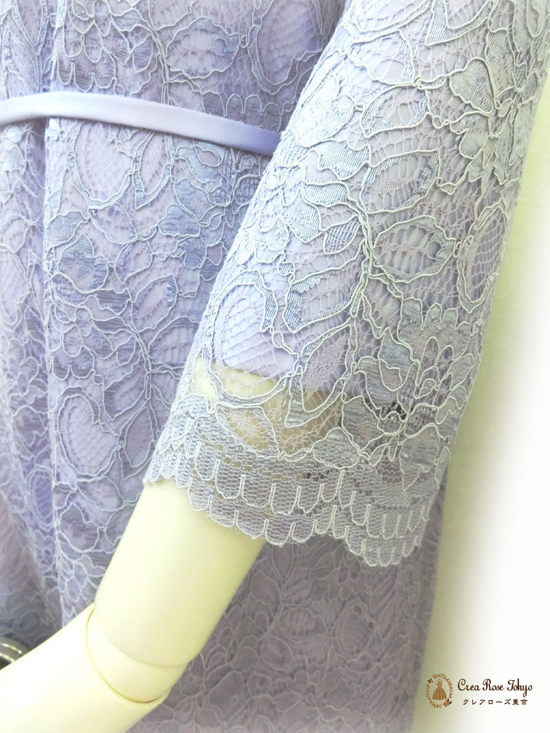 [セリアラベンダー]祖母様向け総レースの上品オリジナルドレス