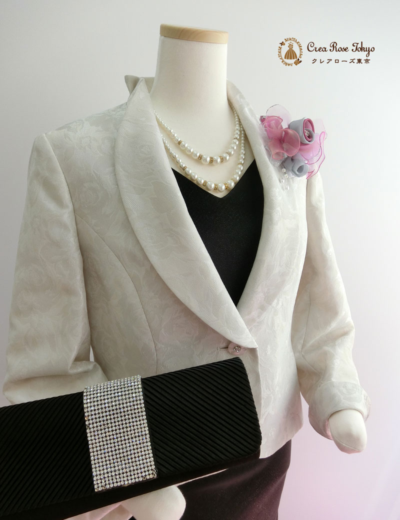 【グレースジャケット】上品な総柄ミセスジャケット