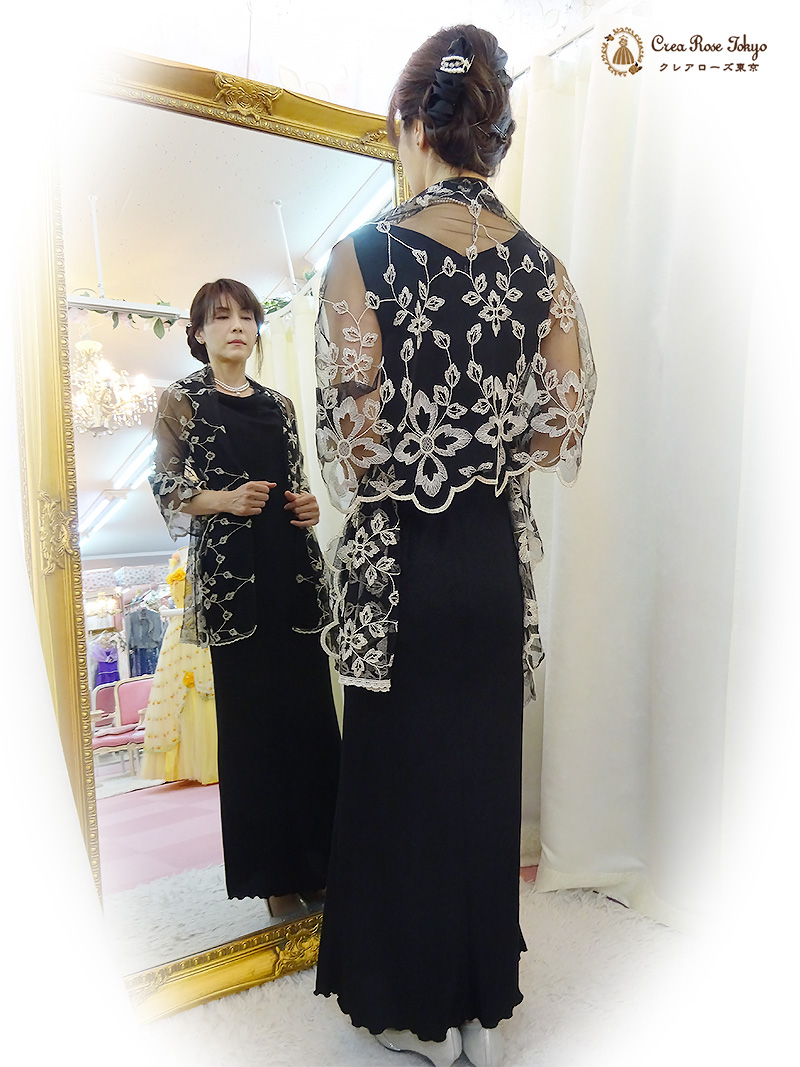 クラシカルな花模様が美しい【ハーバルレースショール】上品なミセスにおすすめ