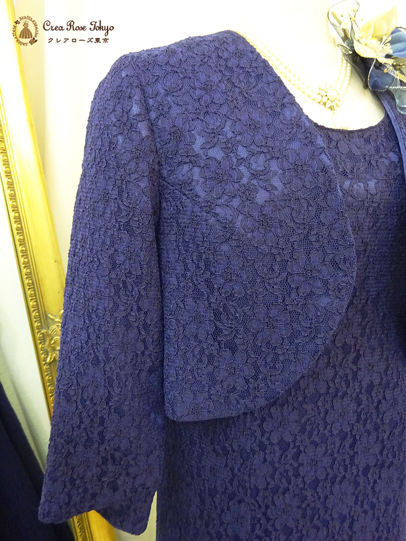 花柄レースの二重素材が贅沢なクレアローズオリジナル【パジュールパティオボレロ】30～50代の礼装・パーティー・演奏会などに