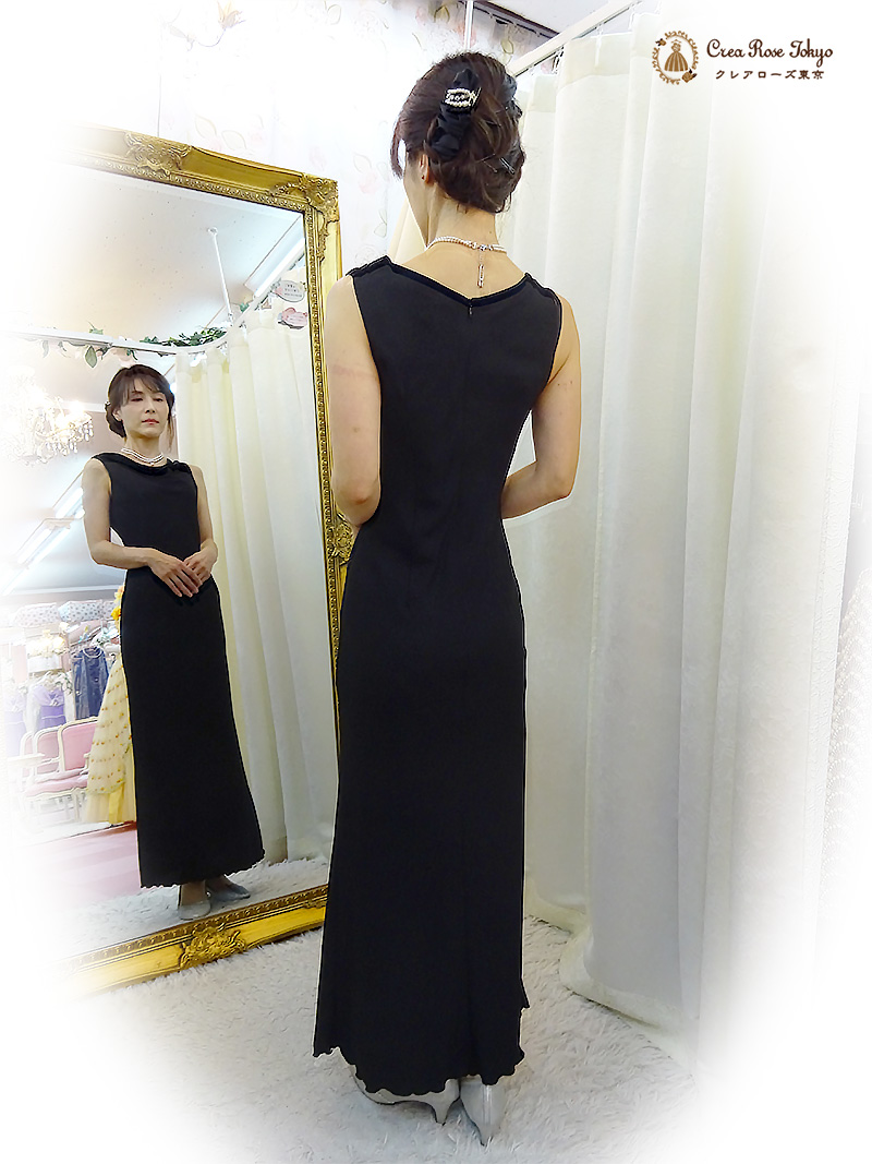 7号の細身で小柄なお母様向け、ドレープが優雅なオールマイティロングドレス【ソフィレスドレープドレス】ミセスのあらゆるシーンに