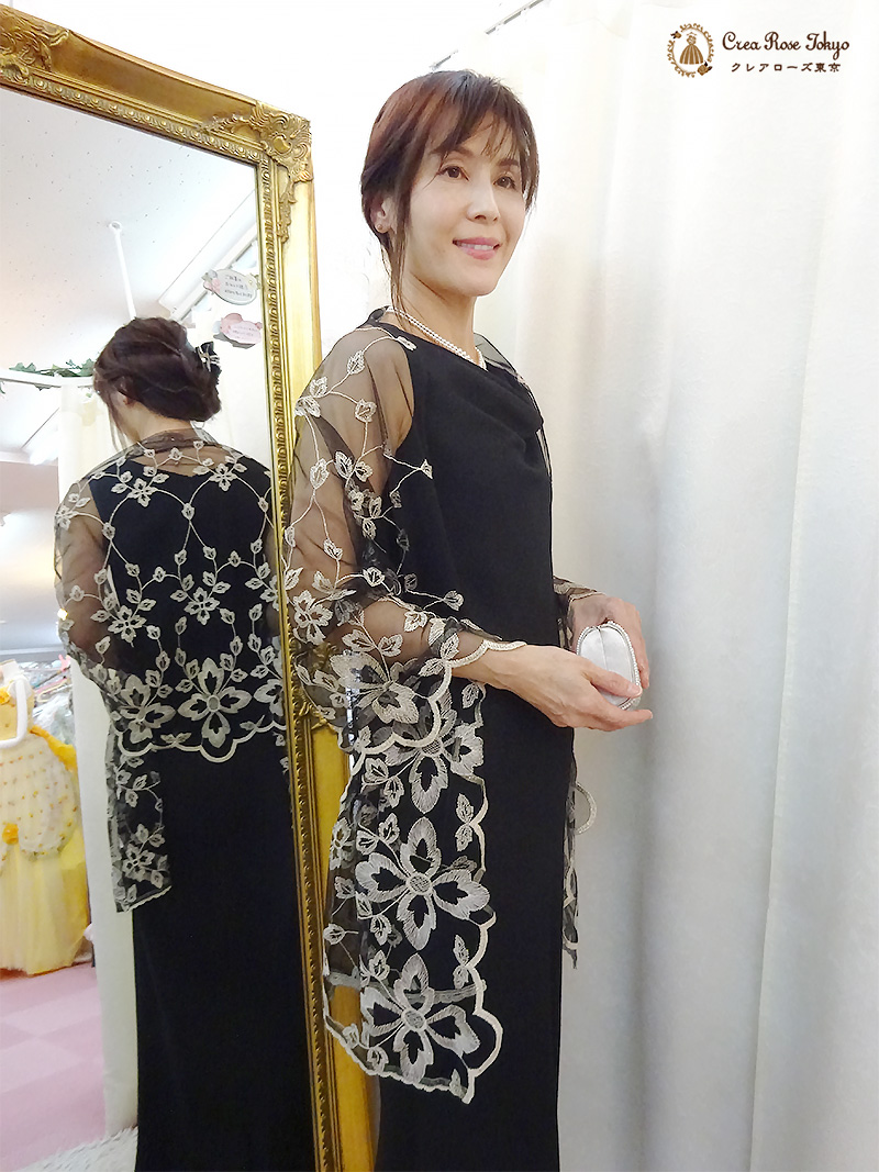 7号の細身で小柄なお母様向け、ドレープが優雅なオールマイティロングドレス【ソフィレスドレープドレス】ミセスのあらゆるシーンに