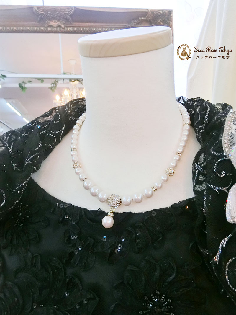[レディパールゴールド]ジュネビビアンのフォーマルネックレス　母親・ご親族様コーデに