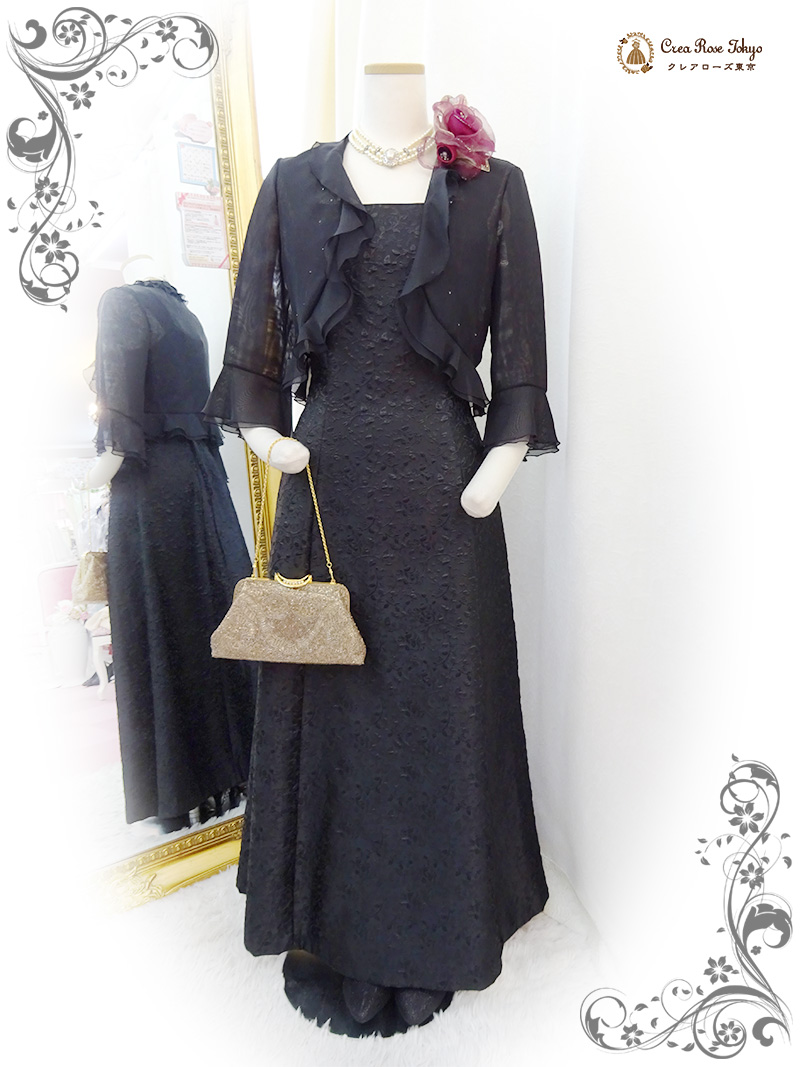 日本製の大人気ボレロジャケット【ブラックベリカボレロジャケット】薄手のブラックボレロ 母親ドレスに