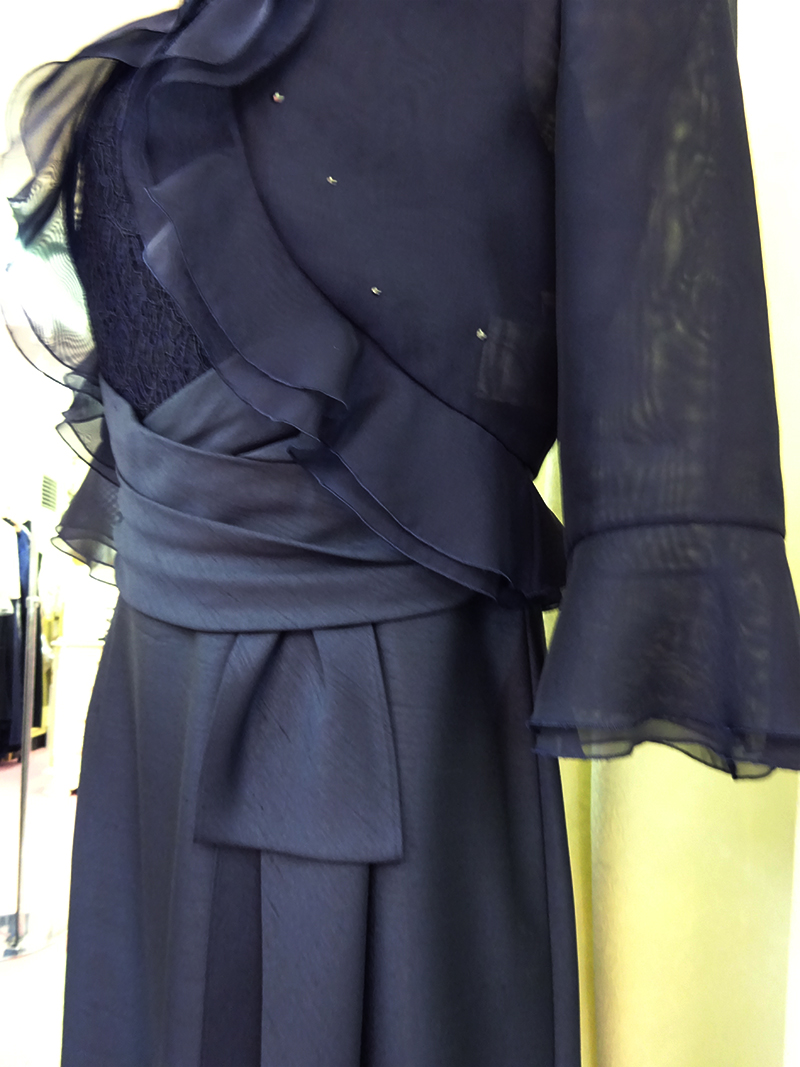 13号スタイルアップの人気、日本製ドレス！２点セット【ヴァレンティンドレス+ブラックベリカボレロジャケット】母親様マザーズドレス