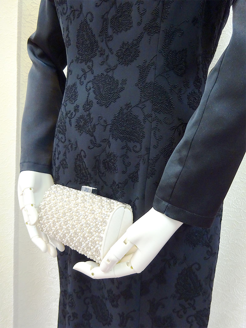 上質！地模様ブラック９号（M）人気ドレス2点セット【イングリッシュドレス＋アガーテジャケット】母親マーメイドラインロングドレス