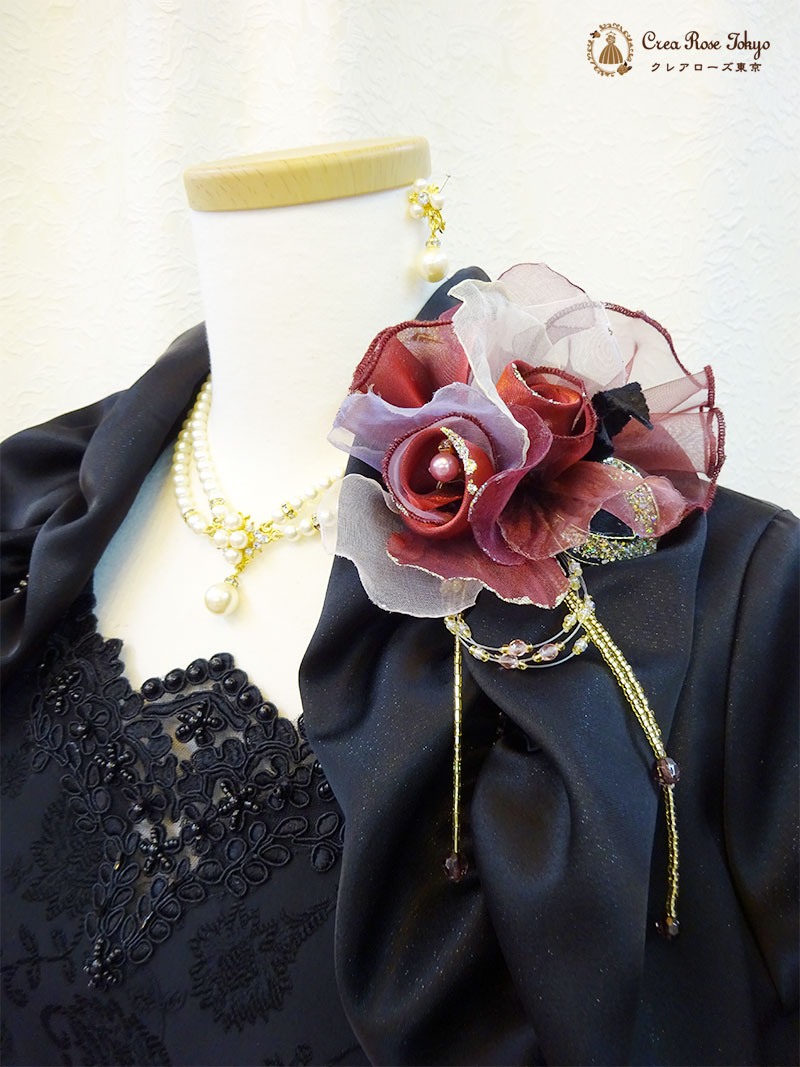 上質！地模様ブラック９号（M）人気ドレス2点セット【イングリッシュドレス＋アガーテジャケット】母親マーメイドラインロングドレス