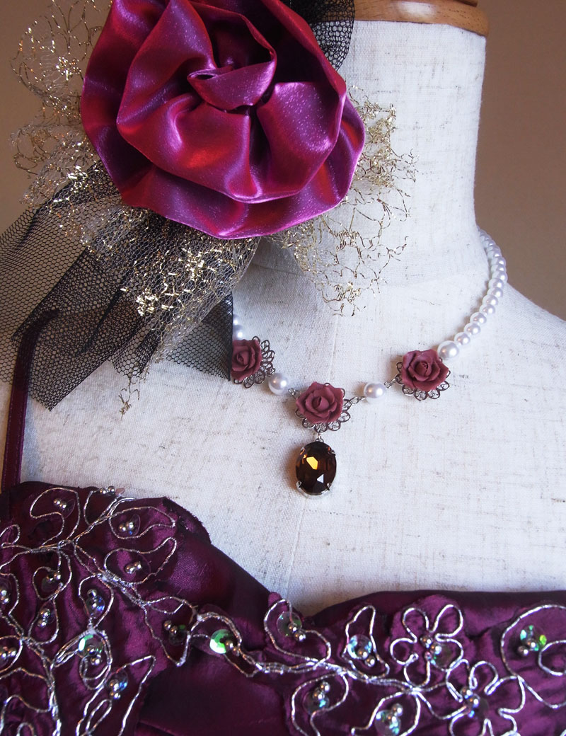 [オルガーノ]クラシカルパープルのロングドレス　S～Ｌサイズ　発表会演奏会