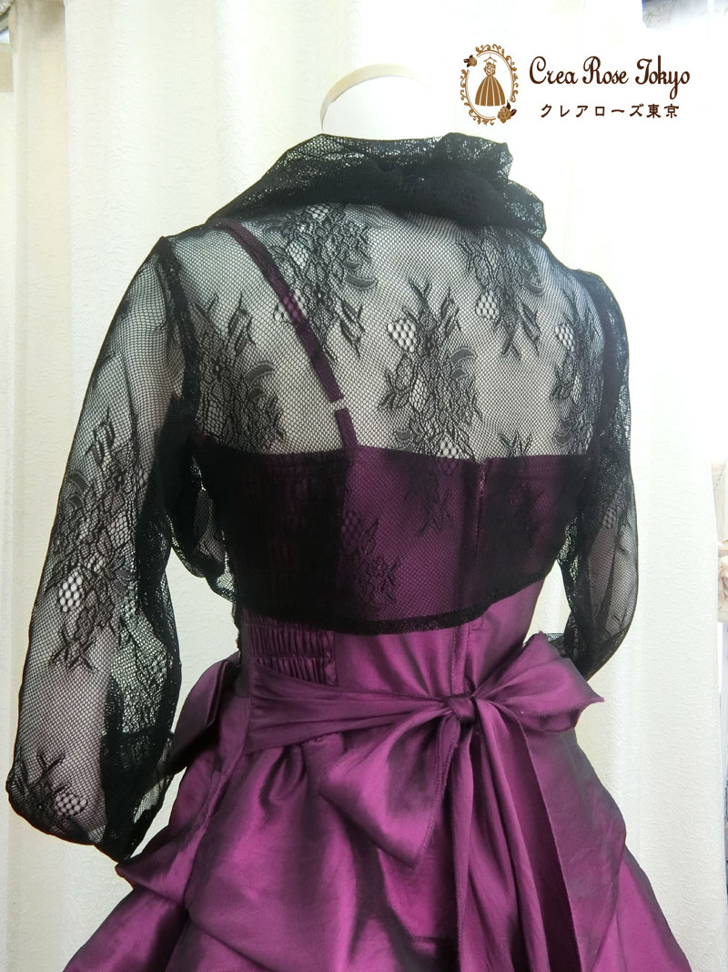 [オルガーノ]クラシカルパープルのロングドレス　S～Ｌサイズ　発表会演奏会