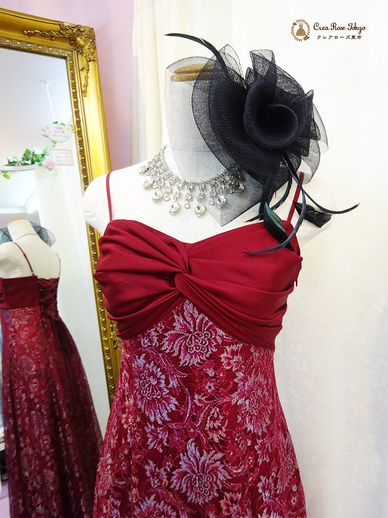 赤イブニングドレス