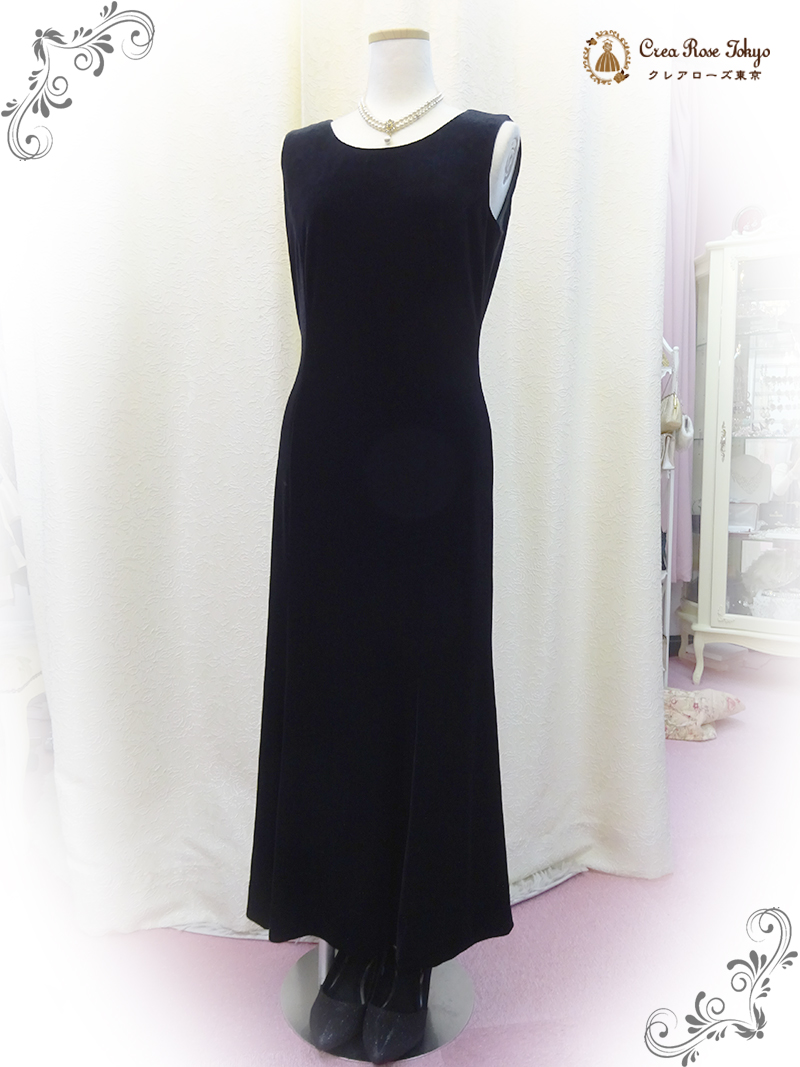 秋冬おすすめ、ベルベット高級ドレスコーディネート2点セット！【クロケット・ベルベットドレス＋レーシーグランデジャケット】お母様、叔母さま、ご親族様