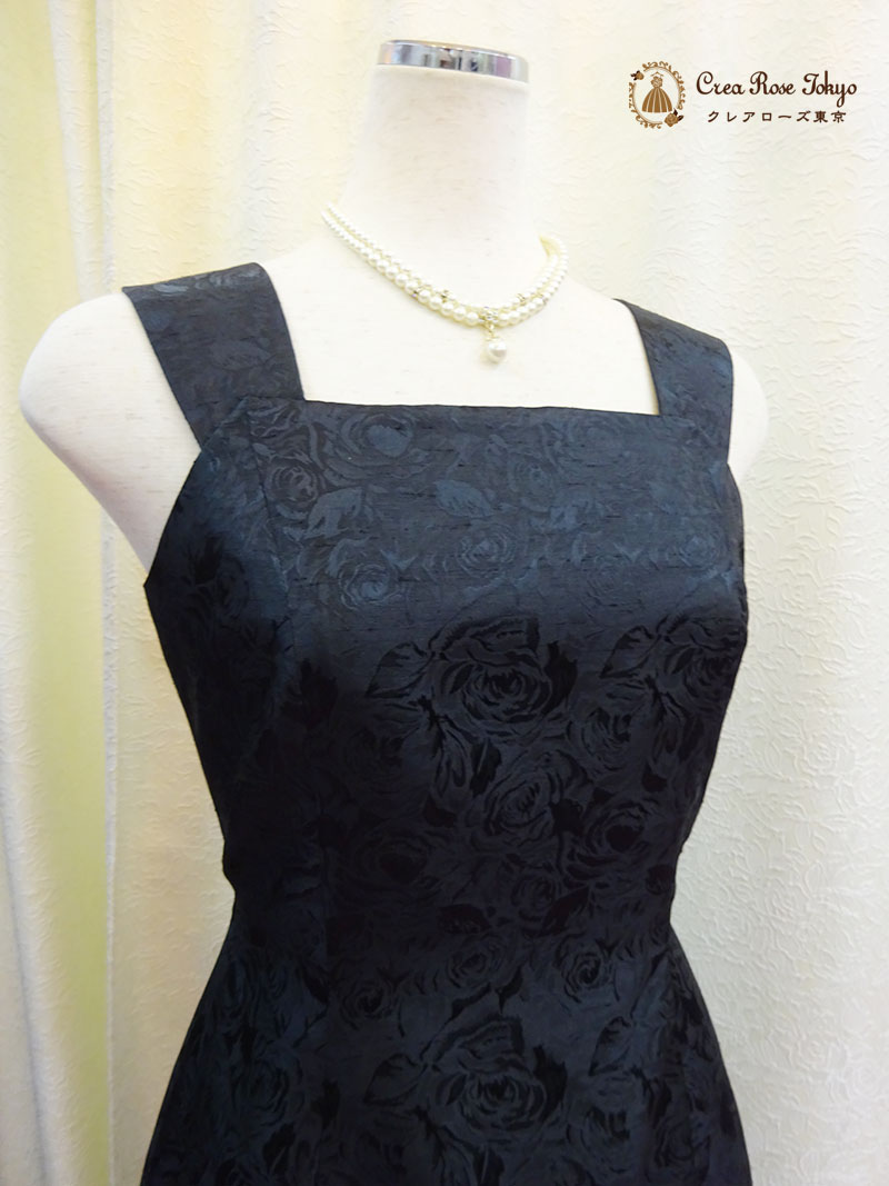 背の低いお母さまに！総レースボレロ2点セット【リラルディローザドレス＋ブラックレースロングボレロ】