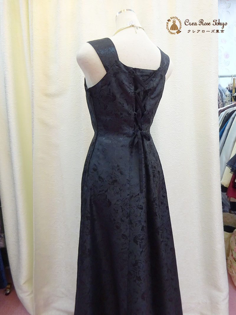 背の低いお母さまに！総レースボレロ2点セット【リラルディローザドレス＋ブラックレースロングボレロ】