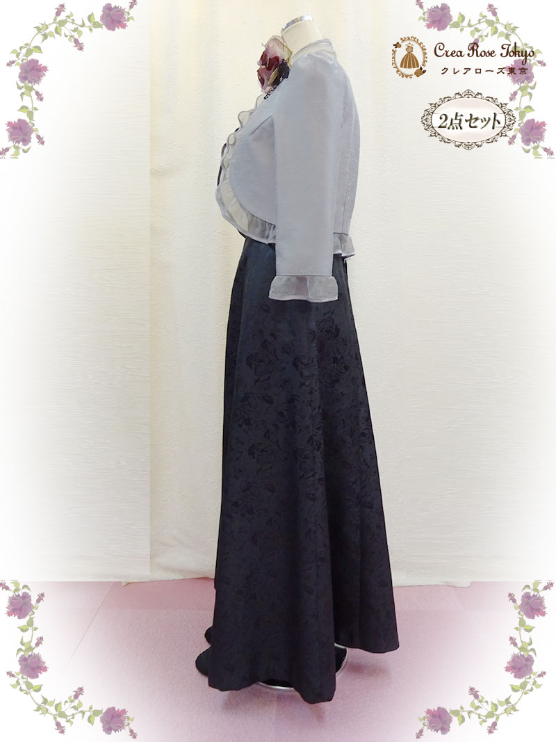 背の低いお母さまに！人気のフリルボレロ2点セット【リラルディローザドレス＋セントミアジャケット】